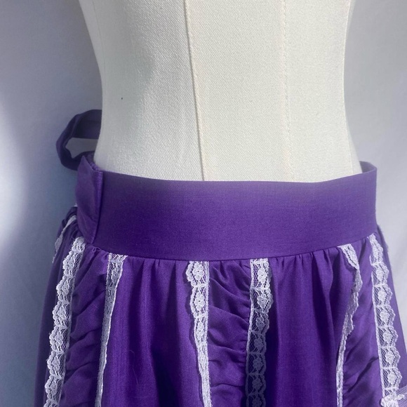 Fashions by Bettye vintage purple white lace square dancing midi skirt - Picture 4 of 8